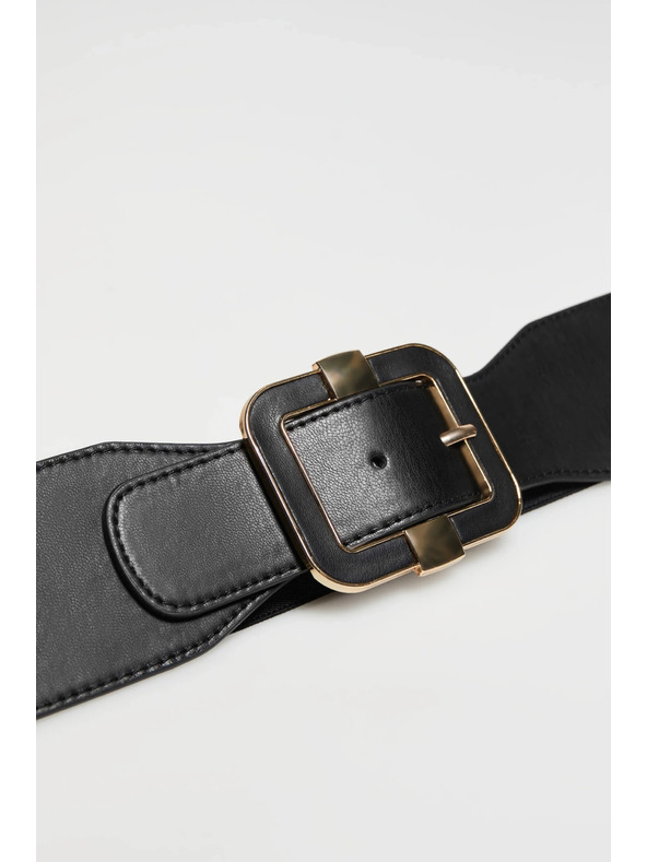 Moodo Fekete széles öv díszcsattal Moodo