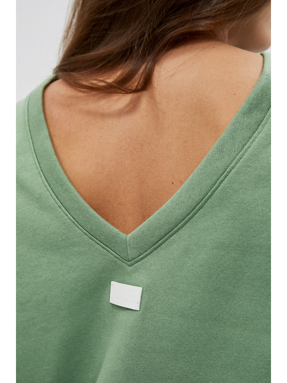 Moodo Hátul kivágott blúz olíva Moodo