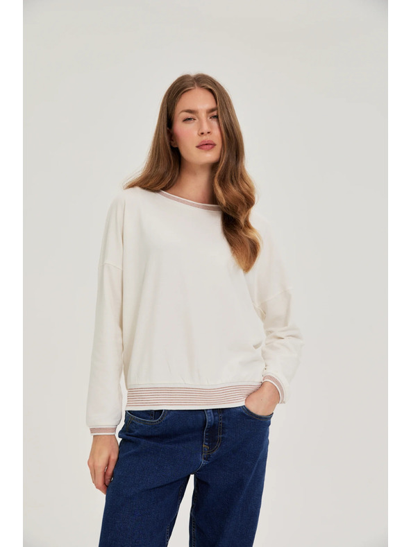 Moodo Pamut kapucnis pulóver bézs Moodo