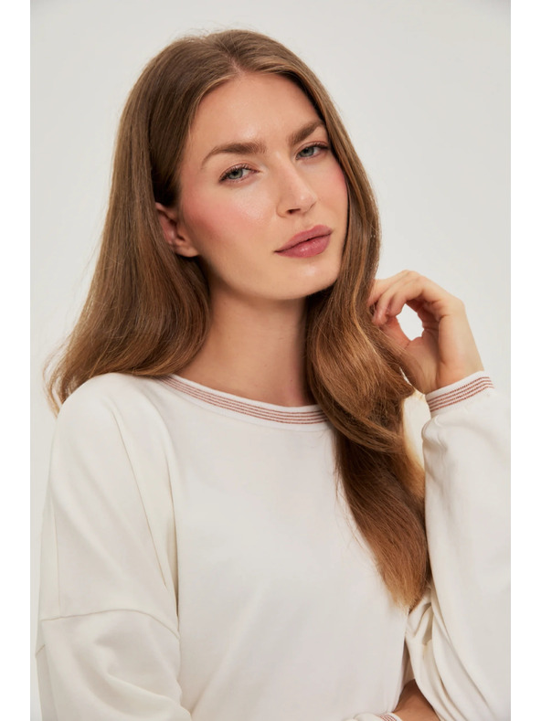 Moodo Pamut kapucnis pulóver bézs Moodo