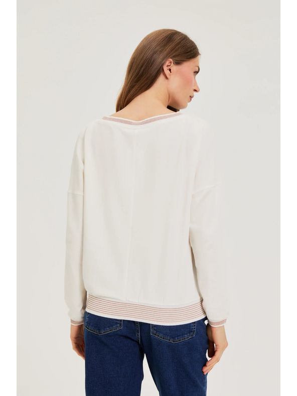 Moodo Pamut kapucnis pulóver bézs Moodo