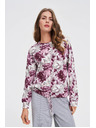 Moodo Virágos kapucnis pulóver fehér Moodo
