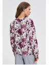 Moodo Virágos kapucnis pulóver fehér Moodo