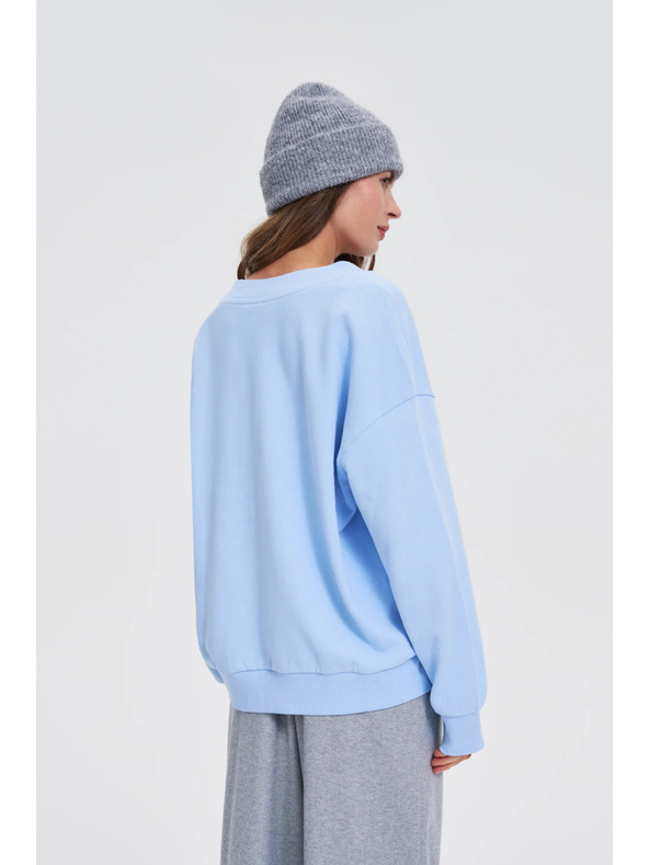 Moodo V-nyakú blúz világoskék Moodo