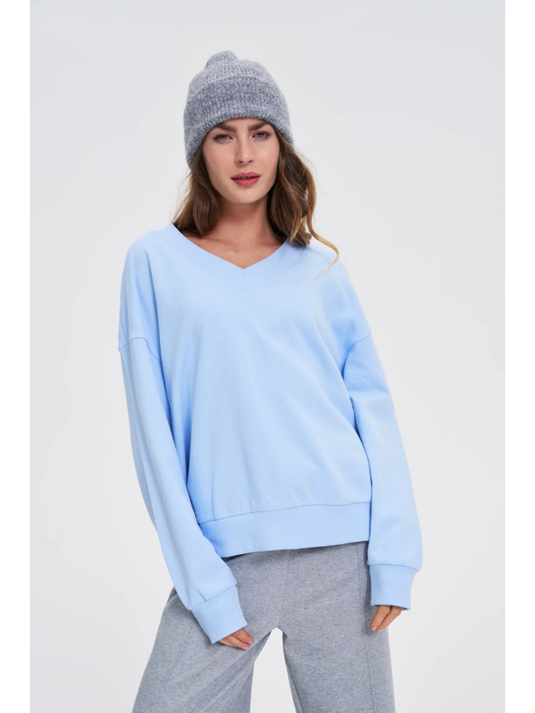 Moodo V-nyakú blúz világoskék Moodo