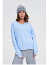 Moodo V-nyakú blúz világoskék Moodo