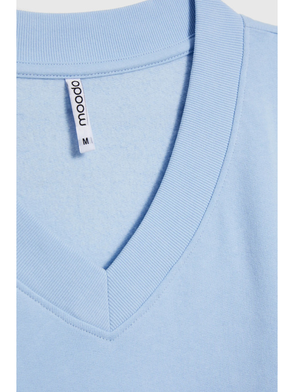 Moodo V-nyakú blúz világoskék Moodo