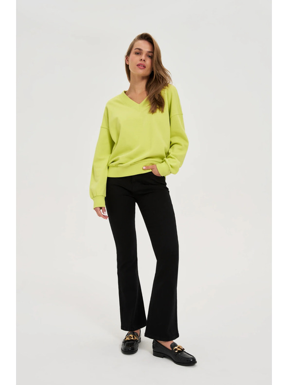 Moodo V-nyakú blúz lime zöld Moodo