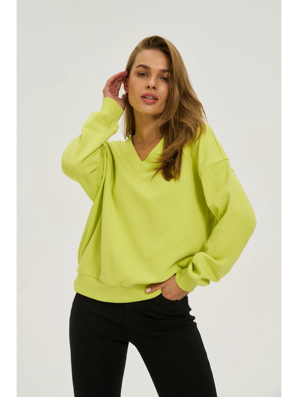 Moodo V-nyakú blúz lime zöld Moodo