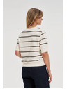 Moodo Csíkos rövid ujjú blúz ecru Moodo