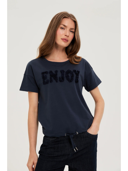 Moodo Rövid ujjú pulóver sötétkék Moodo