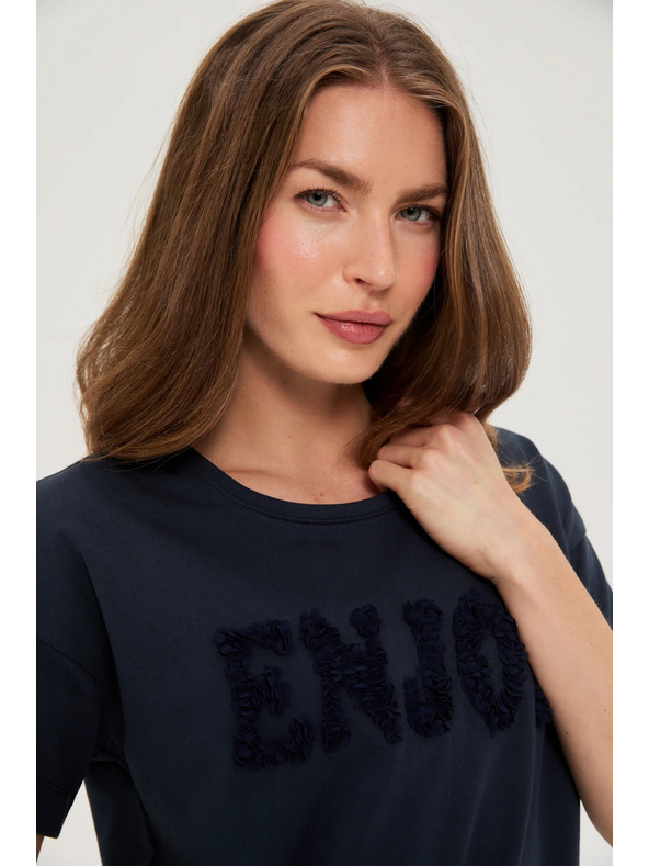 Moodo Rövid ujjú pulóver sötétkék Moodo