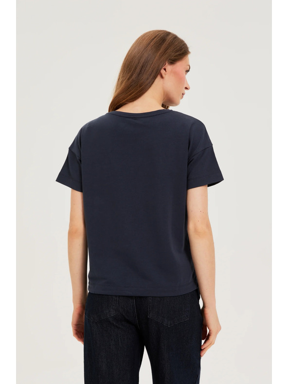 Moodo Rövid ujjú pulóver sötétkék Moodo