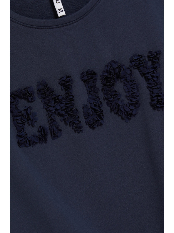 Moodo Rövid ujjú pulóver sötétkék Moodo