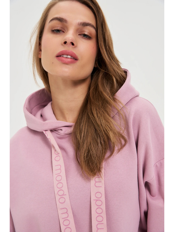 Moodo Kapucnis pulóver rózsaszín Moodo
