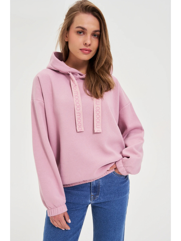 Moodo Kapucnis pulóver rózsaszín Moodo