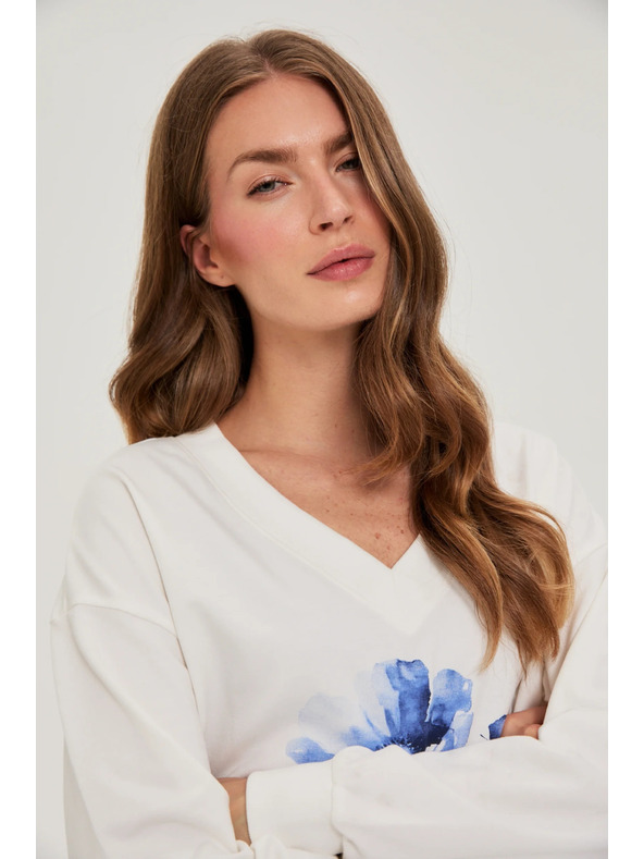 Moodo Mintás pulóver fehér Moodo