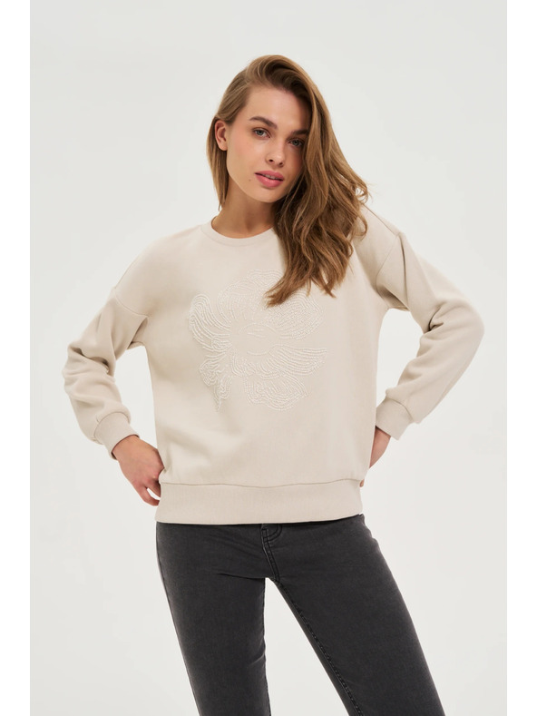 Moodo Díszített blúz bézs Moodo