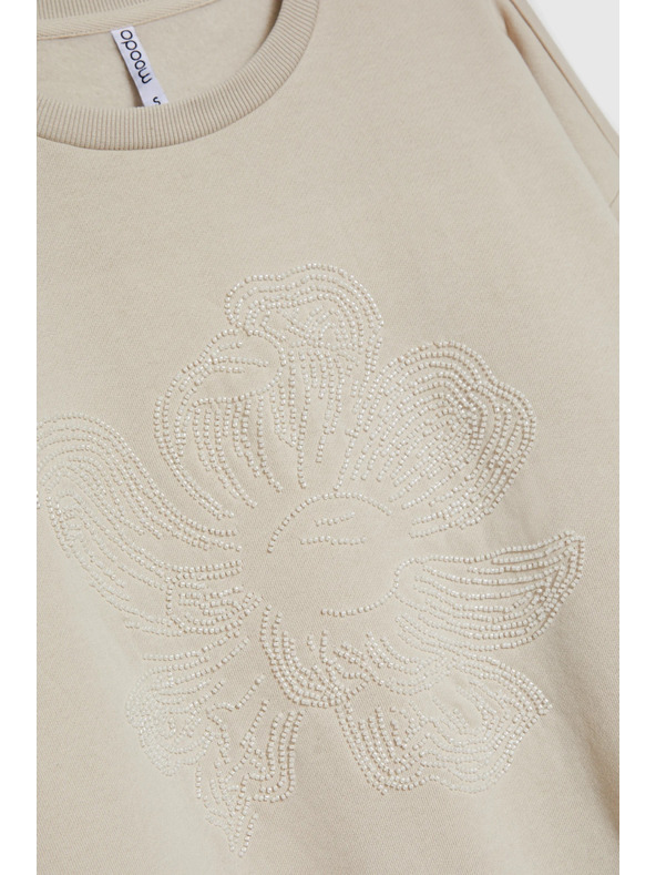 Moodo Díszített blúz bézs Moodo
