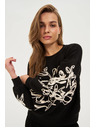Moodo Díszített blúz fekete Moodo