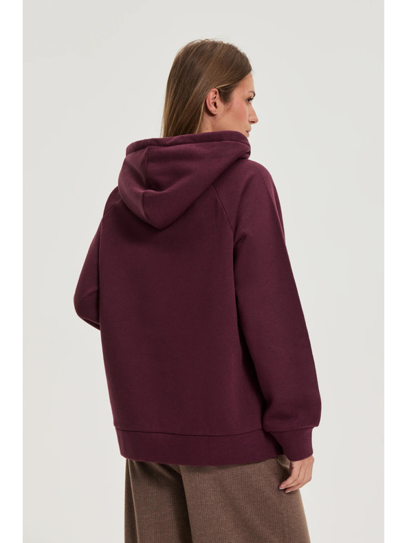 Moodo Kapucnis pulóver bordó Moodo