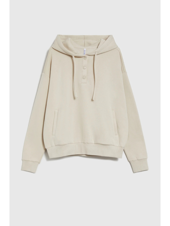Moodo Kapucnis pulóver bézs Moodo