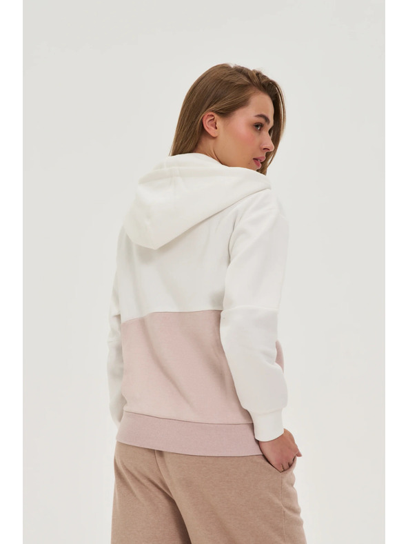 Moodo Cipzáras kapucnis pulóver bézs Moodo