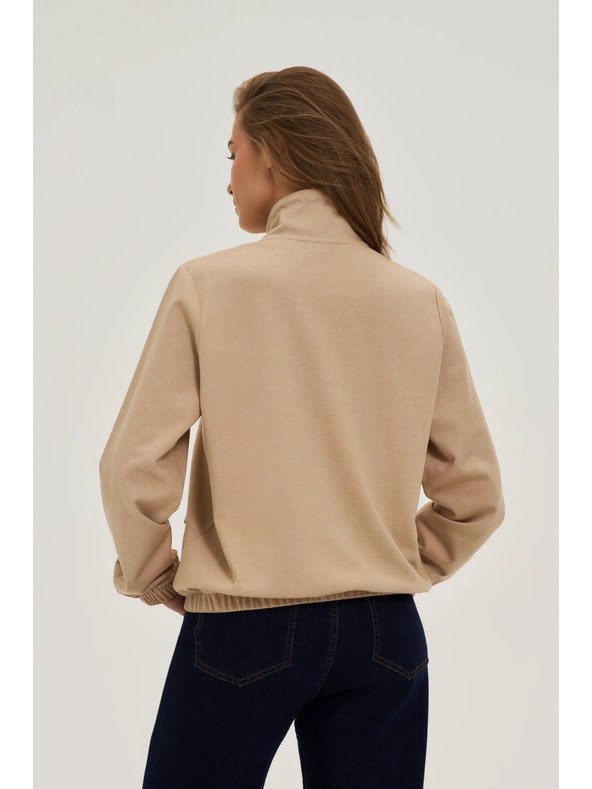 Moodo Cipzáras kapucnis pulóver bézs Moodo