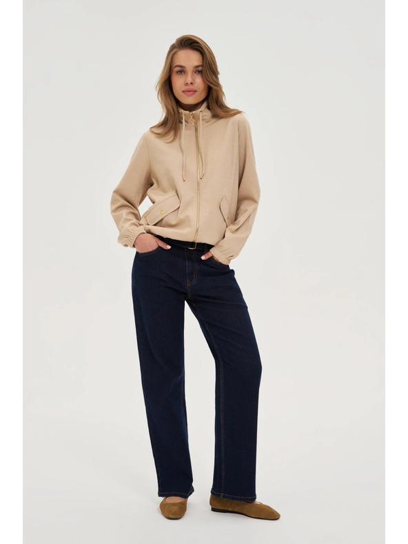 Moodo Cipzáras kapucnis pulóver bézs Moodo