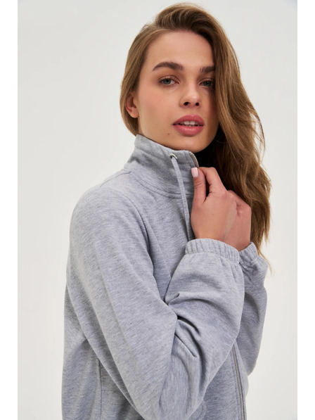 Moodo Cipzáras kapucnis pulóver szürke Moodo