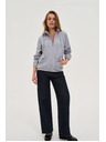 Moodo Cipzáras kapucnis pulóver szürke Moodo