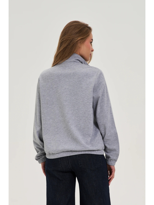 Moodo Cipzáras kapucnis pulóver szürke Moodo