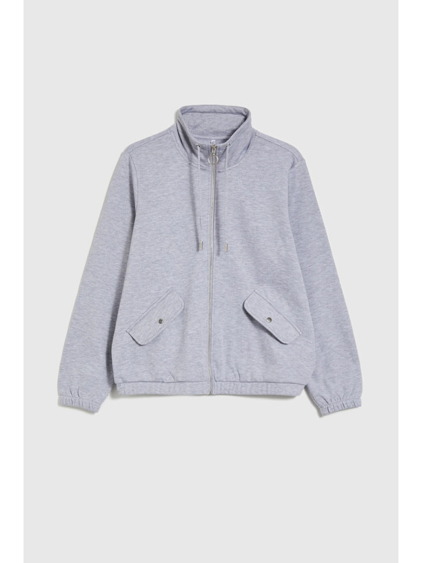 Moodo Cipzáras kapucnis pulóver szürke Moodo