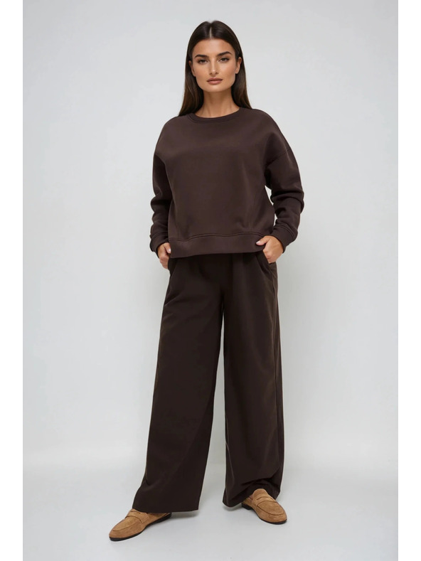 Moodo Oversize kapucnis pulóver barna Moodo