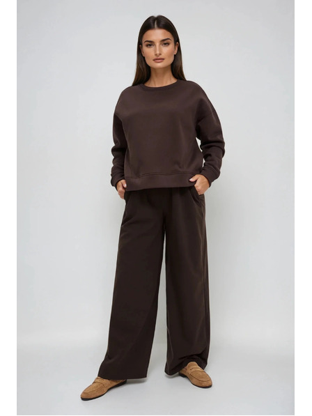 Moodo Oversize kapucnis pulóver barna Moodo