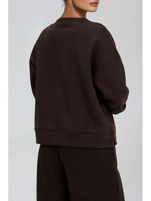 Moodo Oversize kapucnis pulóver barna Moodo