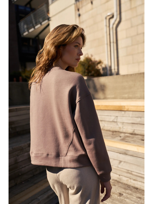 Moodo Oversize kapucnis pulóver bézs Moodo