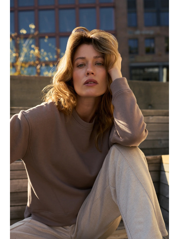 Moodo Oversize kapucnis pulóver bézs Moodo