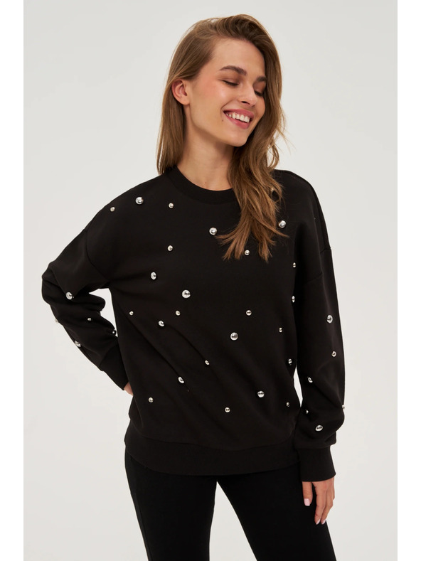 Moodo Flitteres blúz fekete Moodo