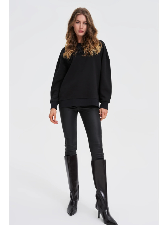 Moodo Díszített blúz fekete Moodo