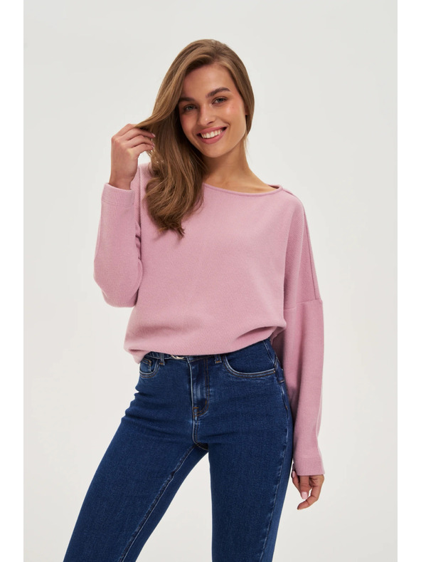 Moodo Sima rózsaszín kapucnis pulóver Moodo