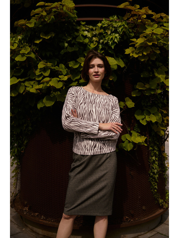 Moodo Állat mintás blúz bézs Moodo