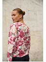 Moodo Virágos kapucnis pulóver rózsaszín Moodo