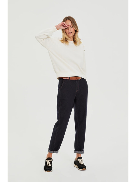 Moodo Ecru díszgombos pulóver Moodo