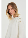 Moodo Ecru díszgombos pulóver Moodo