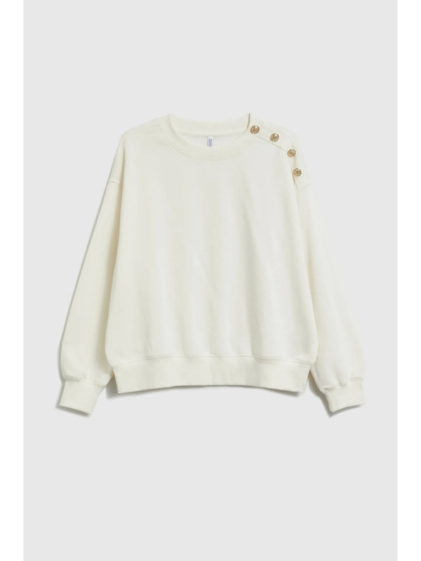 Moodo Ecru díszgombos pulóver Moodo
