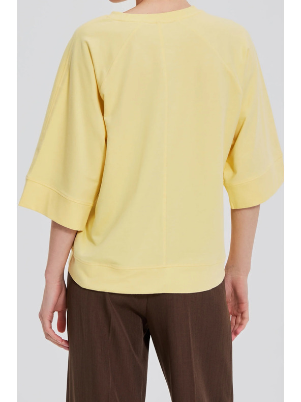 Moodo Sárga rövid és széles ujjú pulóver Moodo