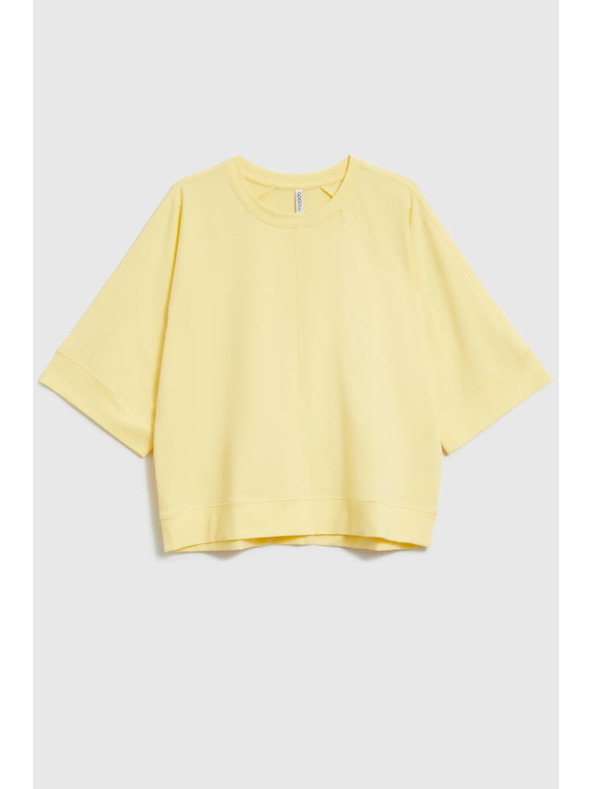 Moodo Sárga rövid és széles ujjú pulóver Moodo