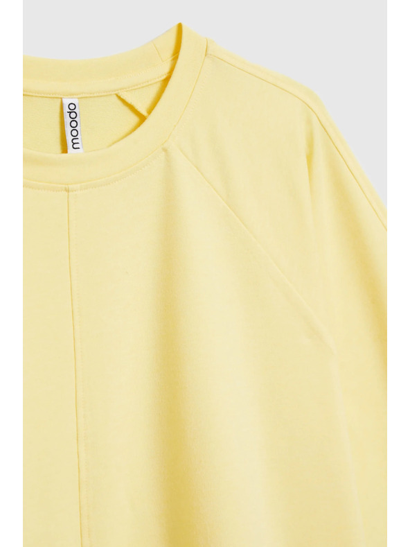 Moodo Sárga rövid és széles ujjú pulóver Moodo