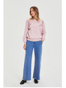 Moodo Rózsaszín virágos pulóver Moodo